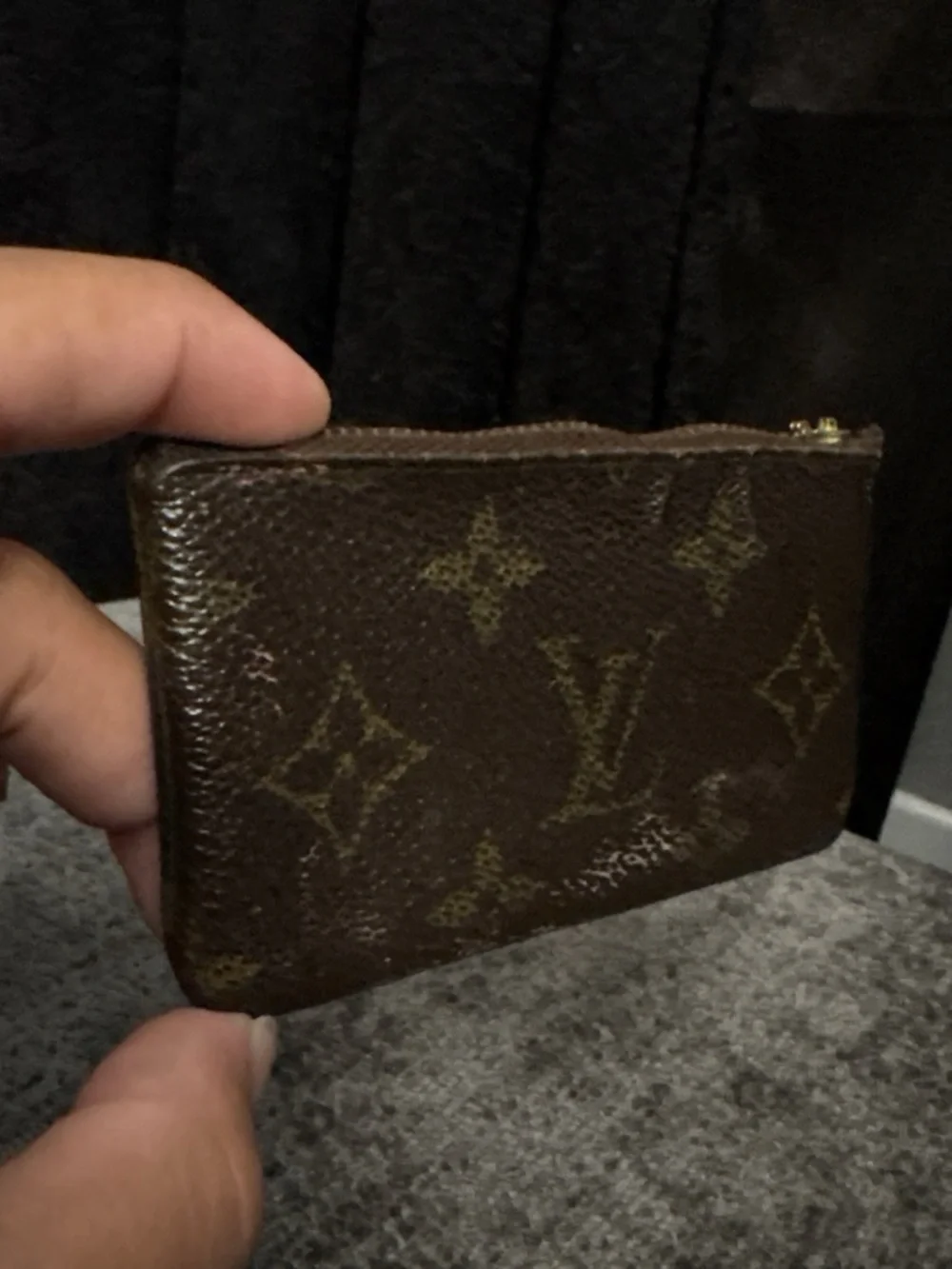 Louis Vuitton Monogram Zip Card Holder in Brown